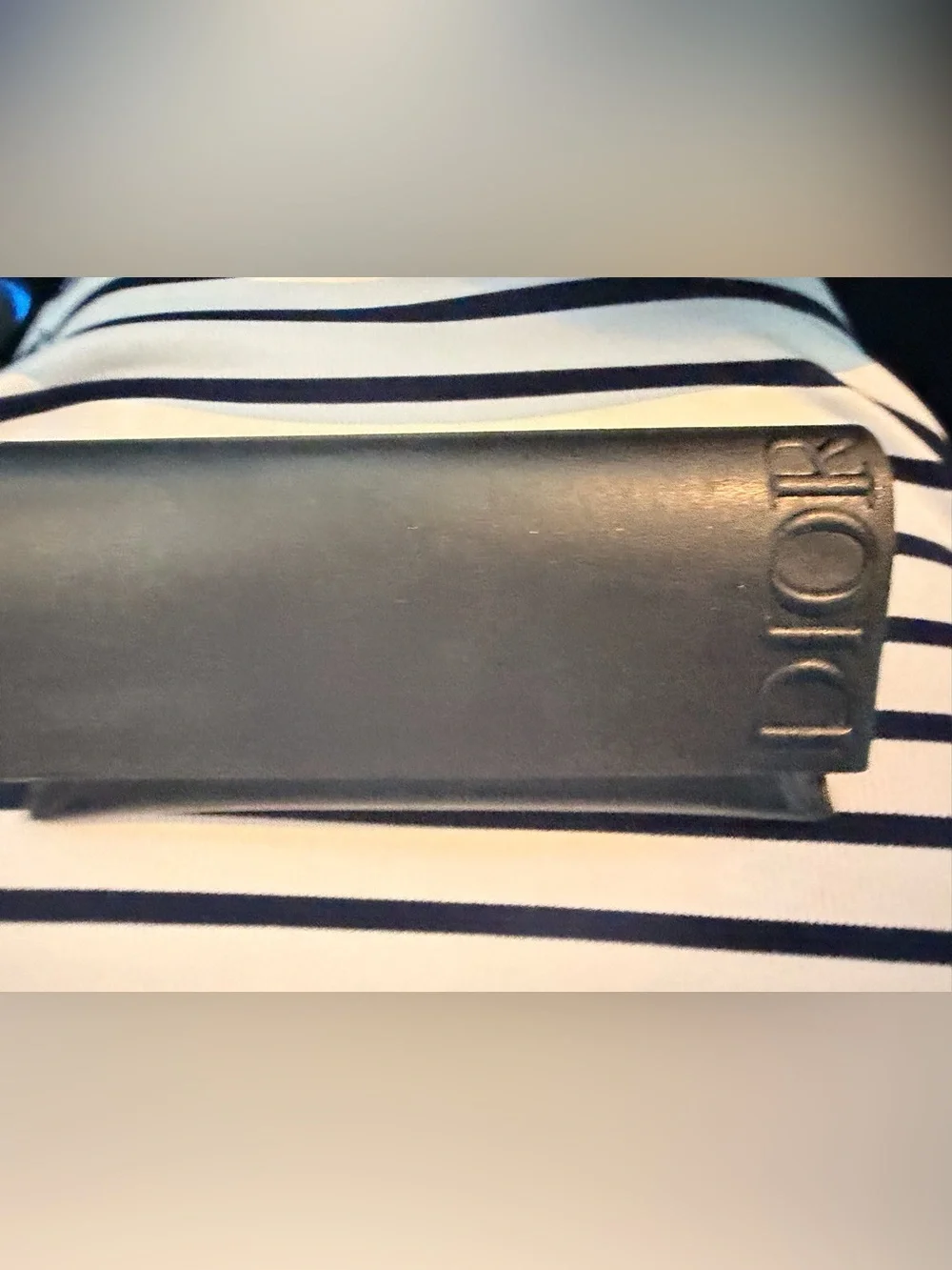 Dior Black Gloss Frame Sunglasses with Gold Logo